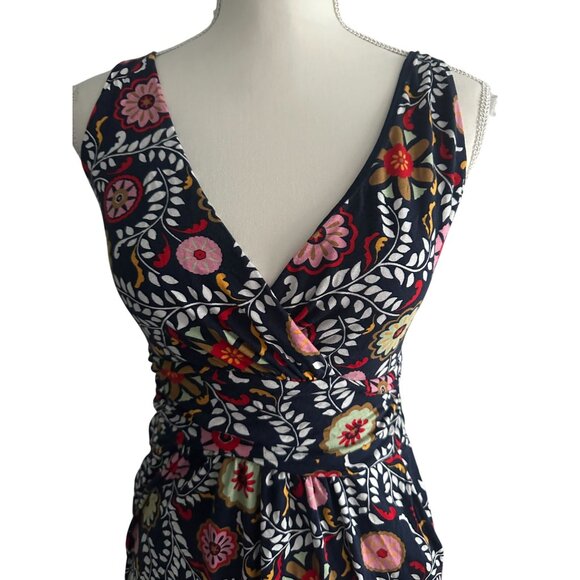 BODEN Multicolor Floral V Neck Dress Size US 4P - Picture 3 of 8